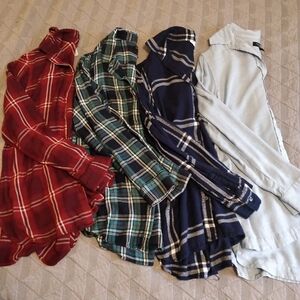 Lot Of 4 Flannel Shirts